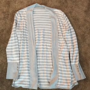 Gray and white stripe cardigan